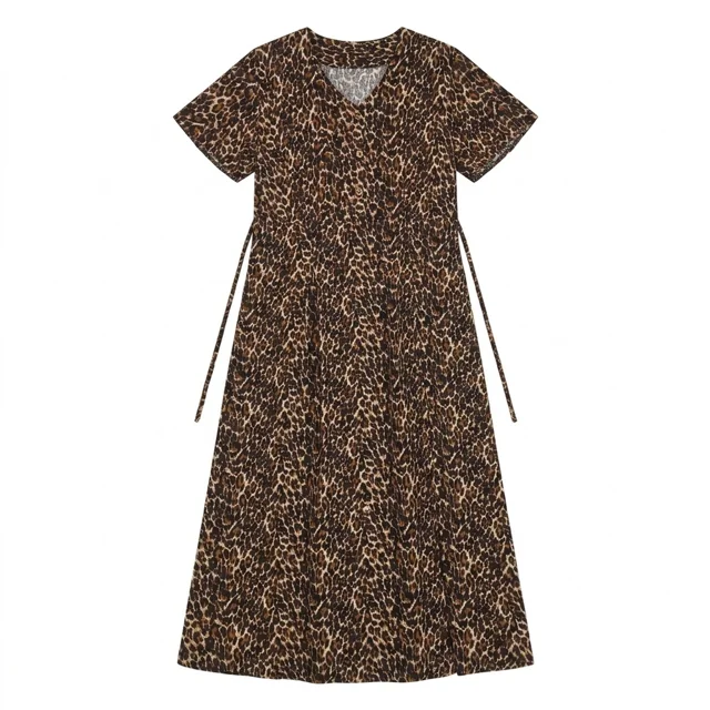 N008 Printed 3-Button Shirt پلنگی روشن