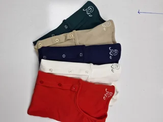 تیشرت فانریپ دکمه تزئین F003 سفید