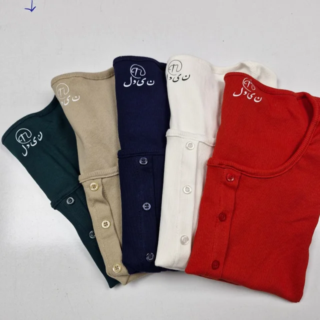 کراپ بلوز آستین کوتاه یقه گرد زنانه مدل F003 101756833