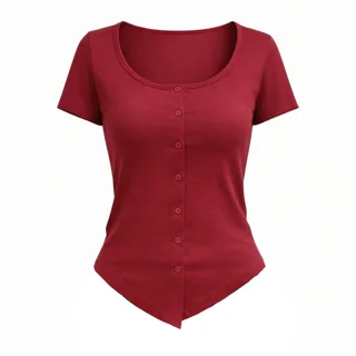 کراپ بلوز آستین کوتاه یقه گرد زنانه مدل F003 101756824