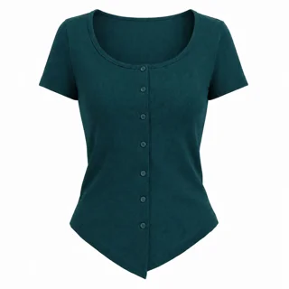 کراپ بلوز آستین کوتاه یقه گرد زنانه مدل F003 101756830
